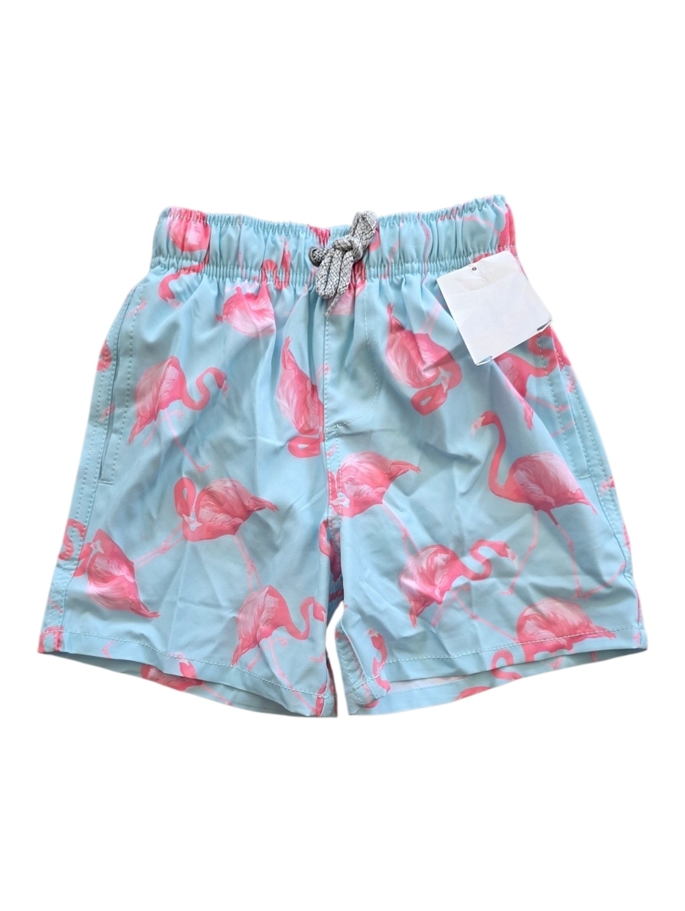 Vintage Summer Kids Blue Flamingo Swim Shorts Trunks 4